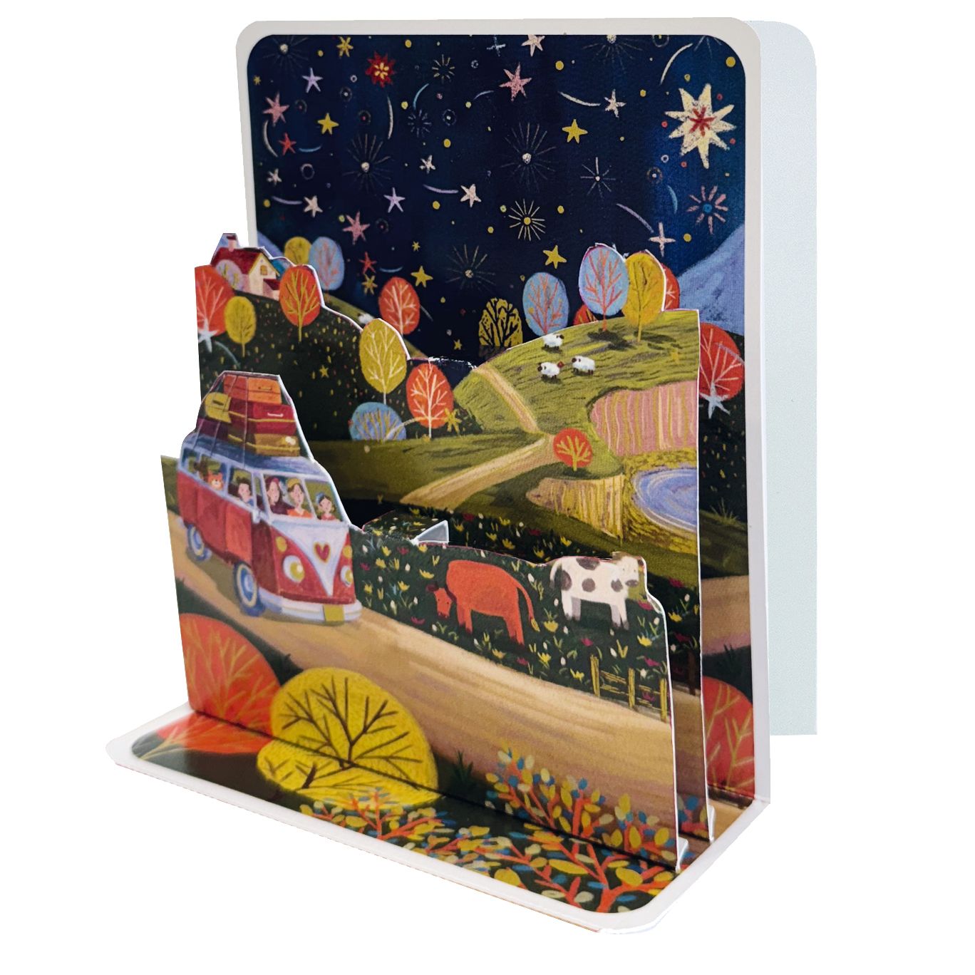 Pictura Van Ride small pop-up card featuring a colorful paper van design, perfect for greeting or special occasion cards.